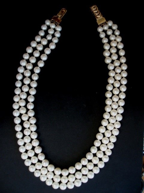 Japanese Three Row Cultured Pearls