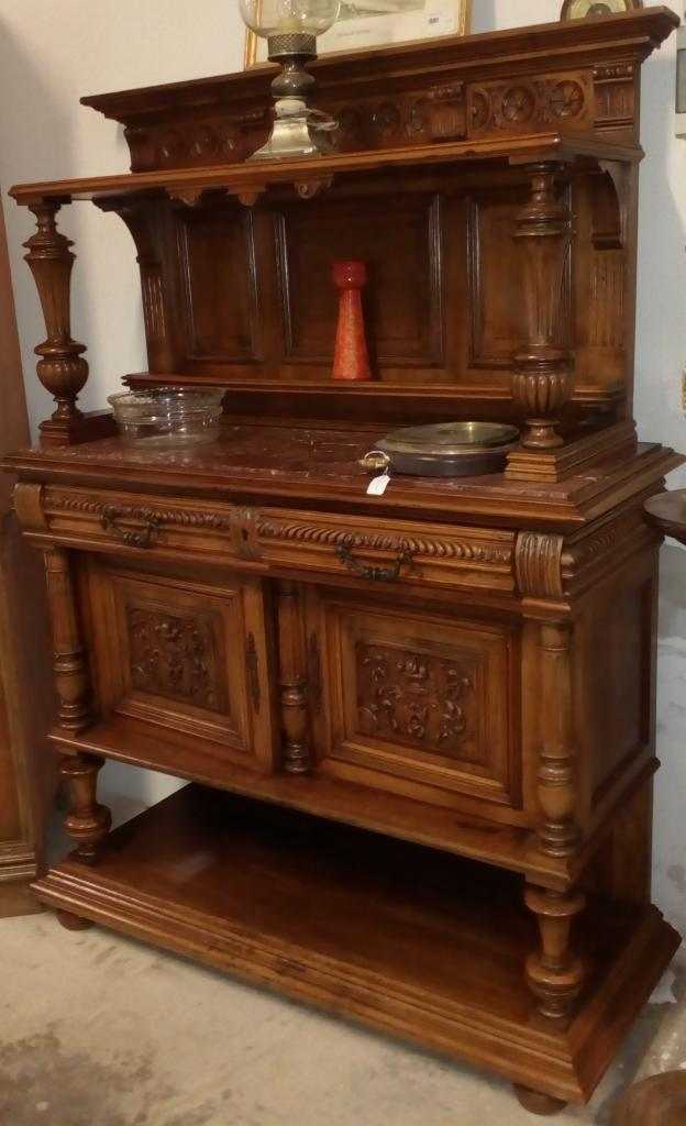 MOBILE CREDENZA CON ALZATA E MARMO DI VERONA