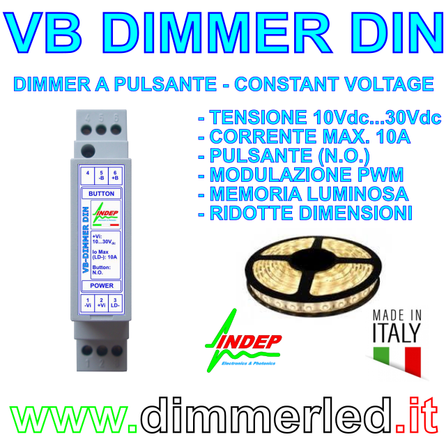 Dimmer a pulsante per Strisce led - 12V/24V 10A - Made in Italy