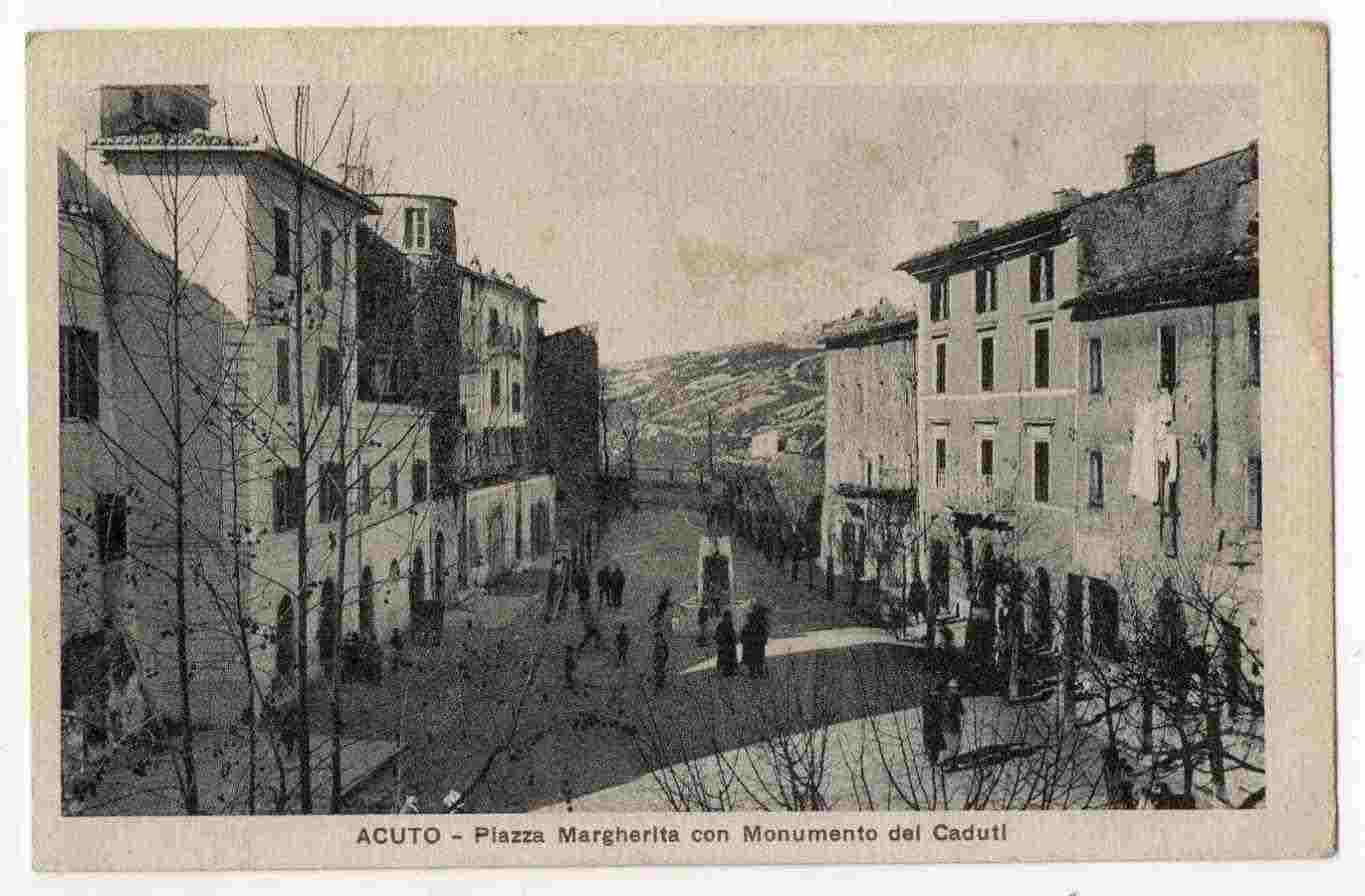 Cartolina Postale del 1932 del paese di Acuto e della Piazza Marghrita