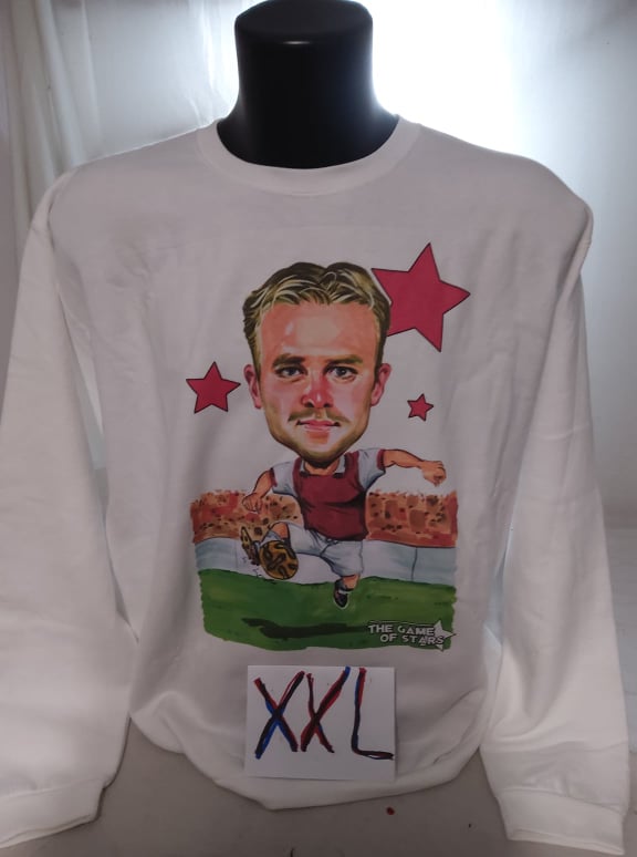 FELPA STAMPATA DENNIS BERGKAMP ARSENAL TAGLIA XXL SIZE XXL