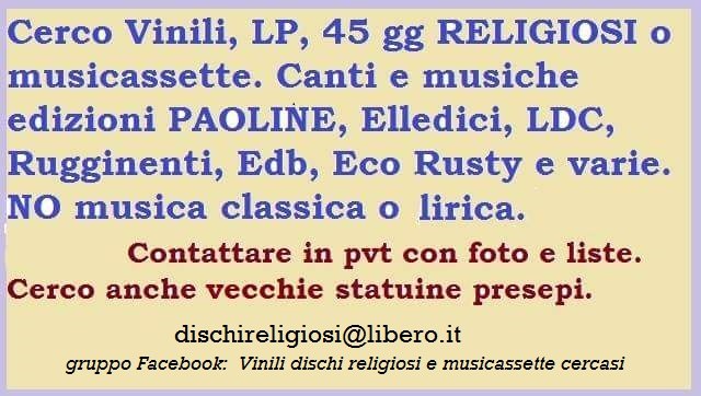 dischi religiosi LP musicassette canti chiesa musica sacra