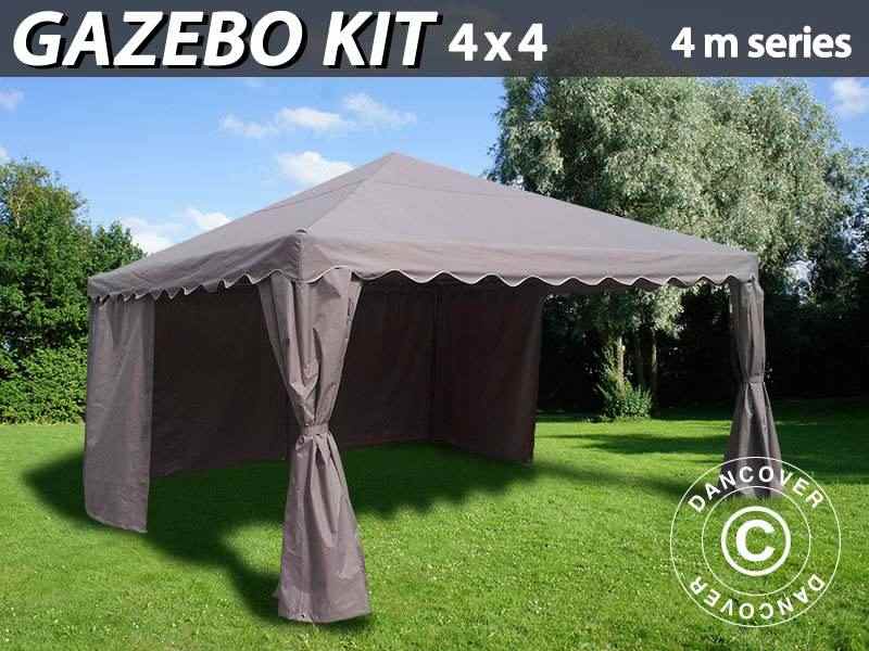 Kit Gazebo 4x4m per tendone per feste, serie 4m, Sabbia