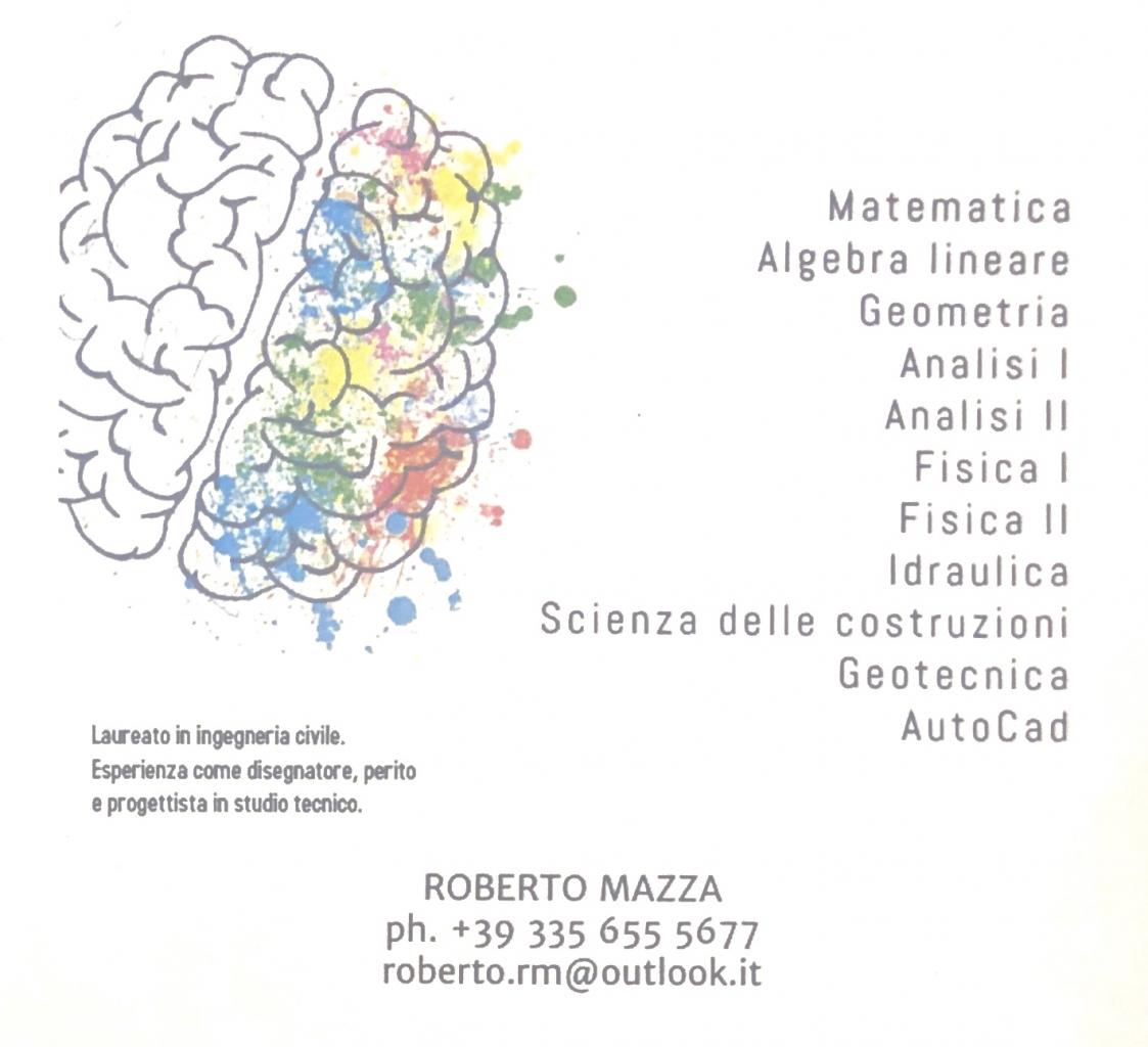 Lezioni private di Matematica, fisica, scienza delle costruzioni, idraulica, AutoCad e geotecnica