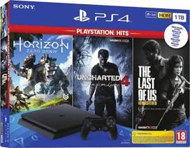 SONY PLAYSTATION 4 PS4 1TB F CHASSIS SLIM HDR+Uncharted+Zero Dawn+The Last Of Us