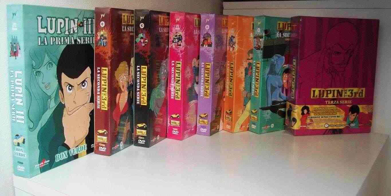 Lupin III tutti i box dvd delle 3 serie complete