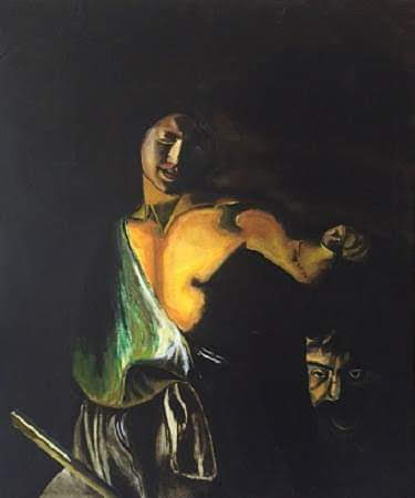 David e Golia- quadro a olio su tela- De Carolis